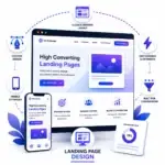 amsas landing page design icon for website development