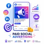 amsas paid social advertising icon for performance marketing service